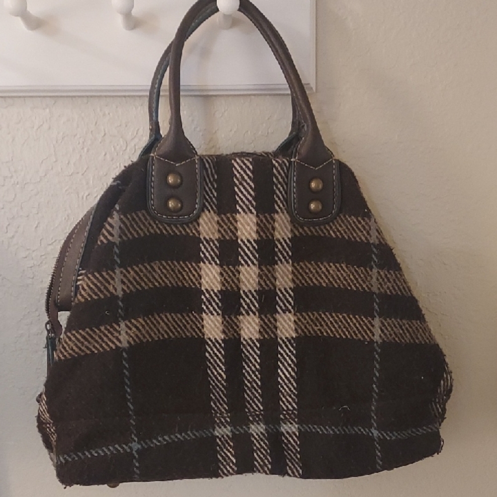 GAP Brown Plaid Satchel Vintage Perfect For Fall And Winter